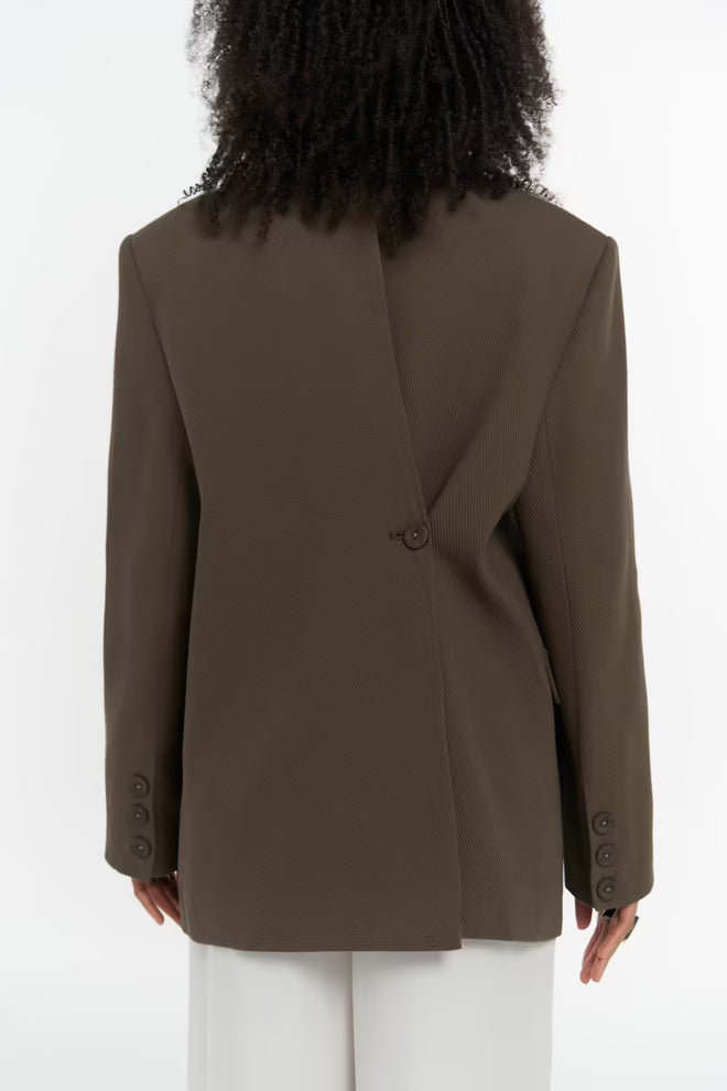 The browngreen cotton blazer